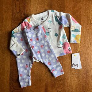 Tea Collection flowers and ladybugs outfit 0-3 NWT
